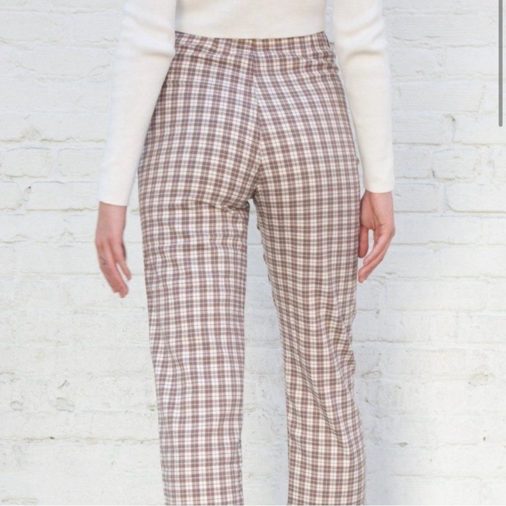 Brandy Melville Checkered Brown Tilden Pants - Picture 2 of 3